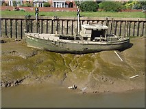 TF3243 : Boat on the River Witham, Boston by Dave Hitchborne