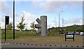 Casting sculpture in roundabout by Sheffield Forgemasters.
