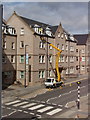 Cherry picker for window maintenance, Tay Street, Perth