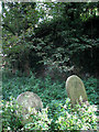 Headstones in churchyard of ruined St Mary