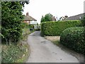 Small lane leading to the Unicorn car park