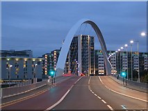 NS5764 : Clyde Arc Glasgow by night by Johnny Durnan