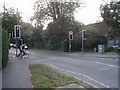 Pedestrian-controlled crossing at B2233, just north west of Barnham