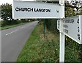 SP7292 : Sign for Church Langton by Mat Fascione