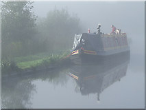 SJ9822 : Misty Moorings at Tixall Wide, Staffordshire and Worcestershire Canal by Roger  D Kidd