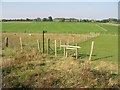 Stile and footpath across the fields near Tilmanstone