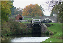 SJ9453 : Locks by Hazelhurst Junction, Caldon Canal, Staffordshire by Roger  D Kidd