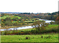 View of Peterculter golf course and a bend in the river Dee from the south Deeside road