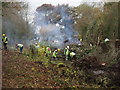 SJ2923 : Clearing scrub from the derelict canal by John Haynes