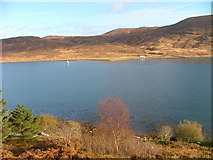 NG5829 : Yacht on Loch na Cairidh by Dave Fergusson