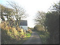 View south along the Nant Road past the former Nant farmhouse