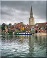 SU4996 : The Thames and Abingdon Church spire by Andy Stephenson