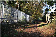 TQ2256 : Footpath looking north near railway bridge by Dr Neil Clifton