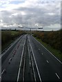 View of the A299 from the bridge to Hernhill and Fostall