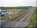 Looking W along the railway line towards Ashford