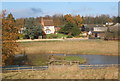 Aldham Hall and lake, looking almost directly north along gridline