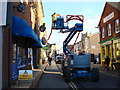 Xmas decorations going up in Gaol Lane