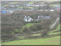 Morfa Farm and the former trackbed of the Eifl Granite Quarry railway