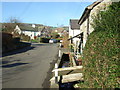 Village street and stream