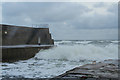 NJ2371 : Unfriendly sea at the jaws of Lossiemouth harbour by Des Colhoun
