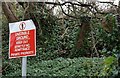 J4398 : Warning sign, Magheramorne by Albert Bridge
