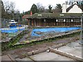 The remains of Wookey Hole open air swimming pool