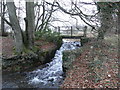 Outfall and footbridge