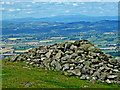 SO3096 : Cairn at summit of Corndon Hill by John Clift