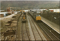 NG7627 : Kyle of Lochalsh station, east side, 1984 by Nigel Brown