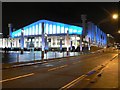 Wembley Arena: floodlit in blue