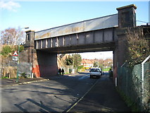 TQ2566 : Morden: Love Lane / Forest Road railway bridge by Nigel Cox