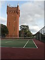 Seafield Gardens: tennis courts and water tower