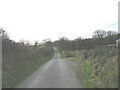 View westwards along the minor road to Boduan