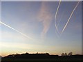SU5575 : Vapour trails, Ashampstead by Andrew Smith