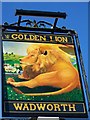 Sign for the Golden Lion, Winnall, Winchester