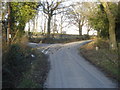 Lane junction near The Rhos