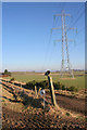 Power lines to the south of Threepnook Lane