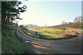 On the left, the lane to Cairns Farm; Tillyfar to the right