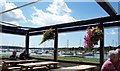 View across the Medina River from the Terrace of the Folly Inn