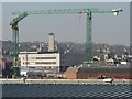 ST3187 : Newport: cranes frame the Civic Centre by Chris Downer