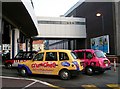 Taxis arriving at New Street Station