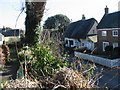 Looking down on the Street from raised footpath to recreation ground