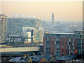 The cityscape from room 602 of The Lowry Hotel