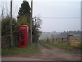 Phone box & the footpath to Rindleford