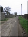 The road past Morfa Farm