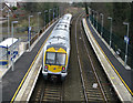 Train departing, Finaghy station Belfast [1]