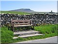 A seat and a view towards Pen-y-ghent