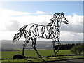 NZ0464 : Horse (and dog) at the Fe Fi Fo Fum Gallery by Mike Quinn