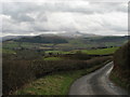 View across the Usk Valley towards the Brecon Beacons