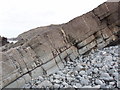 SS1800 : Metamorphosed sandstone with quartz veins at Millook by David Hawgood